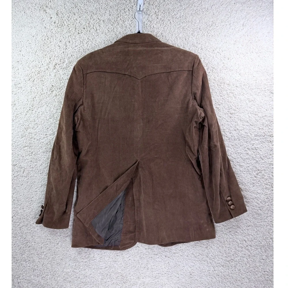 Garrison Park Corduroy Blazer Mens 40R Brown Good Vintage Western Sport Coat